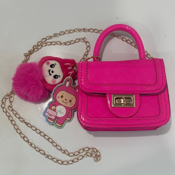 DANBAR GLOBAL Other - NWT Hot Pink Mini Quilted Handbag with Chain